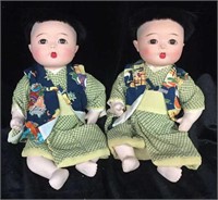 (2) Japanese Ichimatsu Gofun Dolls -