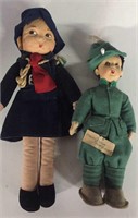 (2) Vintage Felt Dolls  _