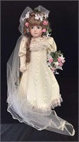 1982  Artist Signed 26" Porcelain Bride Doll -