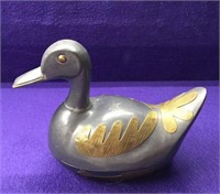 Duck Peweter and Brass Dish with Lid Photos 27
