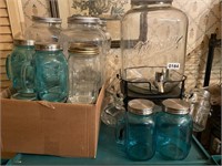 mason jar style dispenser and mason jars