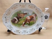 Vintage Stoneware Cow Platter