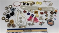 Costume jewelry-clip on earrings, bracelets, pins