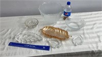 Serving glass dishes, One Piece Carnival Glass