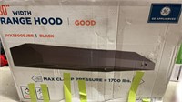 GE Appliances 30” width black range hood