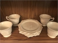 8 pc Snowflake Cups & Plates Lot