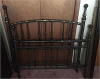 Hand Painted Black & Gold Metal Bed Frame