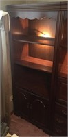 Lighted Bookcase w/ Cabinet Lot B