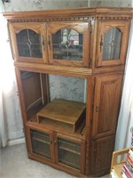 3 Sided Glass & Wood Entertainment Center