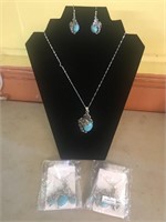 Lot of 3 Butterfly Turquoise Jewelry Gift Sets New