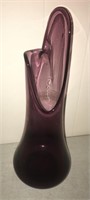 14" Tall Amethyst  Glass Vase