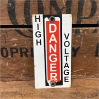 Original Danger High Voltage Enamel Sign