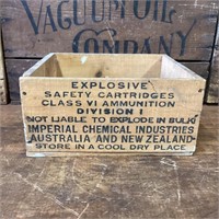 Original Explosives Safety Cartridges Wooden Box