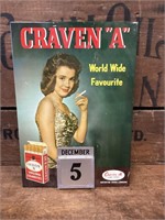 Original Craven "A" Tin Calendar