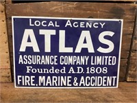 Original Atlas Assurance Agency Enamel Sign