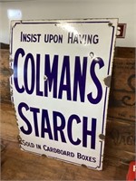 Original Colman's Starch Enamel Sign