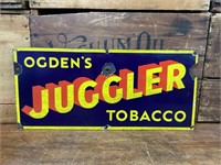 Original Ogden's Juggler Tobacco Enamel Sign
