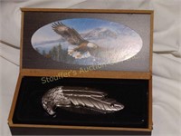 Decorative Bald Eagle Knife 2 1/2" blade in wood