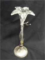 Glass Art Flower, on stand, 14"