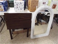 Mirror in Woven Frame, TV Tray