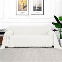 MYSKY HOME White Throw Blankets Couch Cover