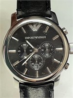 EMPORIO ARMANI Classic Chronograph Black Dial