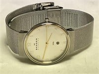 Skagen Mens Mesh stainless steel silver dial watch