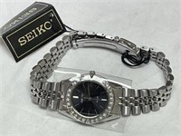 SEIKO Solar Black Dial Stainless Steel Lady Watch