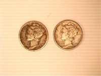 Mercury Dimes; 1941P & 1942P;