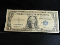 1935E Silver Certificate One Dollar Bill;