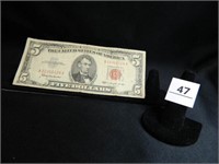 1963 Red Seal Five Dollar Bill;