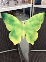 Yellow and green metal butterfly decor