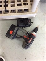 Black max power drill with battery and charger