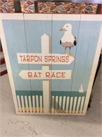 Tarpon springs rat race wooden sign