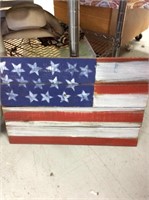 American flag wooden sign
