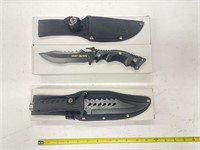 (3 Pcs) Fixed Blade Knives W/ Sheath