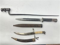 (1) Knife (2) Bayonets. German 42 ASW