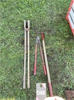 Post Hole Digger, Branch Lopers, Silage Fork