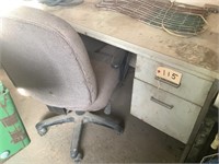 Desk, and chair,