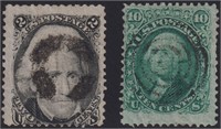 US Stamps #87, 96 Thin Paper varieties CV $470