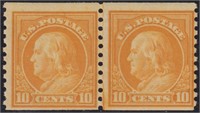US Stamps #497 Mint NH Line Pair CV $280