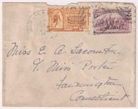 US Stamps #E3, 231 on Cover, 1894 with RPO backsta