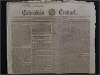 1799 Newspaper "Columbian Sentinel" with notificat