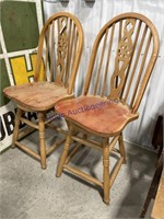 PAIR OF SWIVEL COUNTER CHAIRS, 20" SEAT HEIGHT