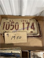 LICENSE PLATES FROM THE 1950'S
