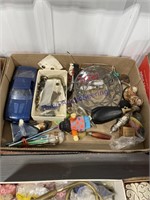 MISC BOX--MILITARY PINS/ PATCHES, SM TOYS, OTHER