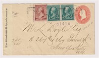 US Stamps 1884 Registered Cover on Stationery with