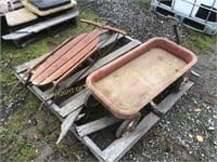 Wooden Sled & Wagon