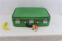 Vintage Skyway Green Vinyl Suitcase