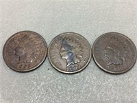 3 1893 Indian head pennies